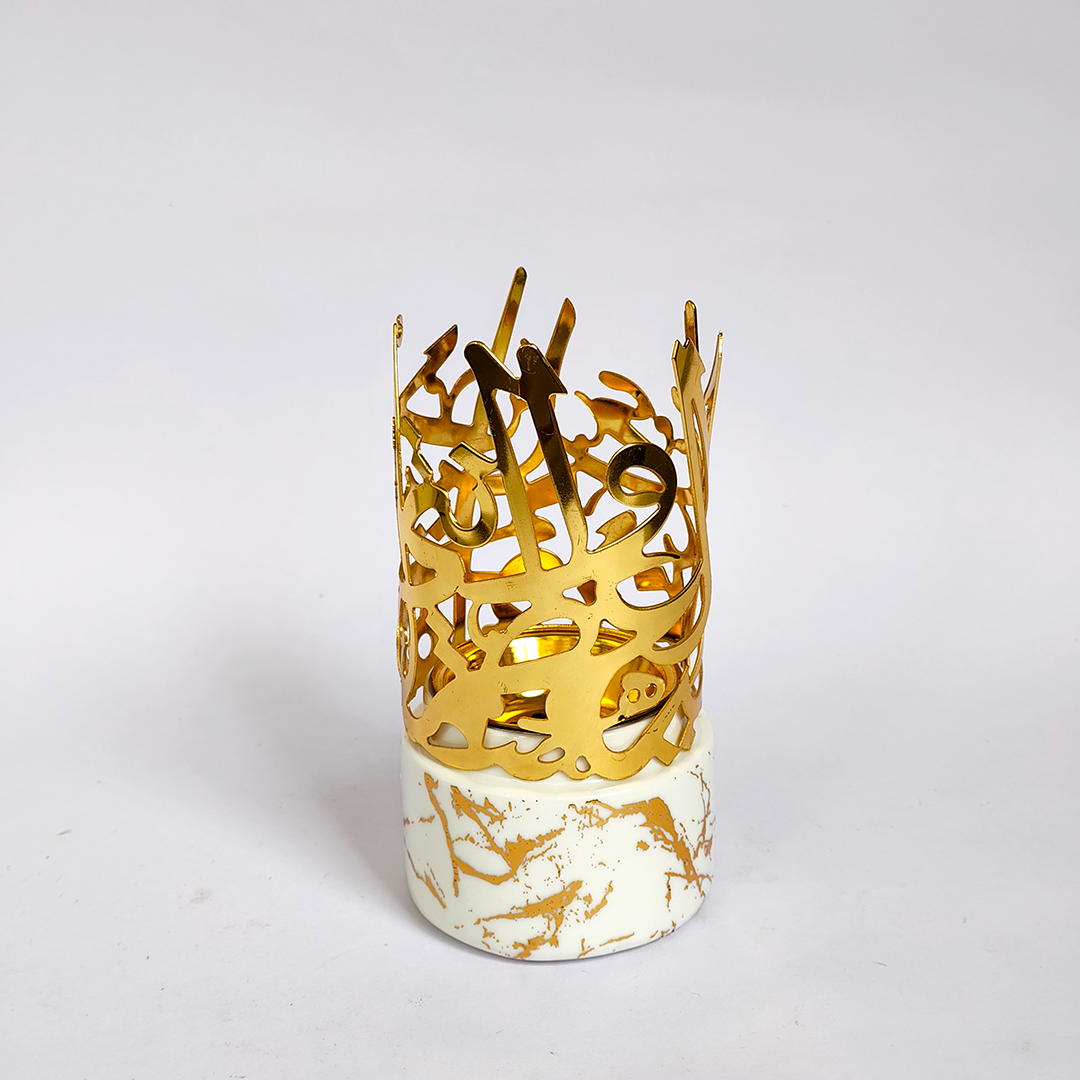 Ceramic Metal Prayer Design Charcoal Incense Burner