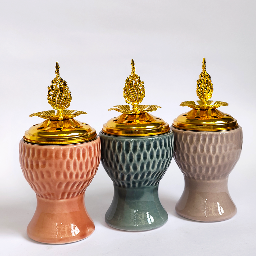 Ceramic Metal Self Design Charcoal Incense Burner