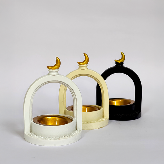 Ceramic Hollow Moon Shape Charcoal Incense Burner