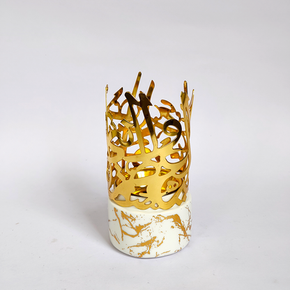 Ceramic Metal Prayer Design Charcoal Incense Burner