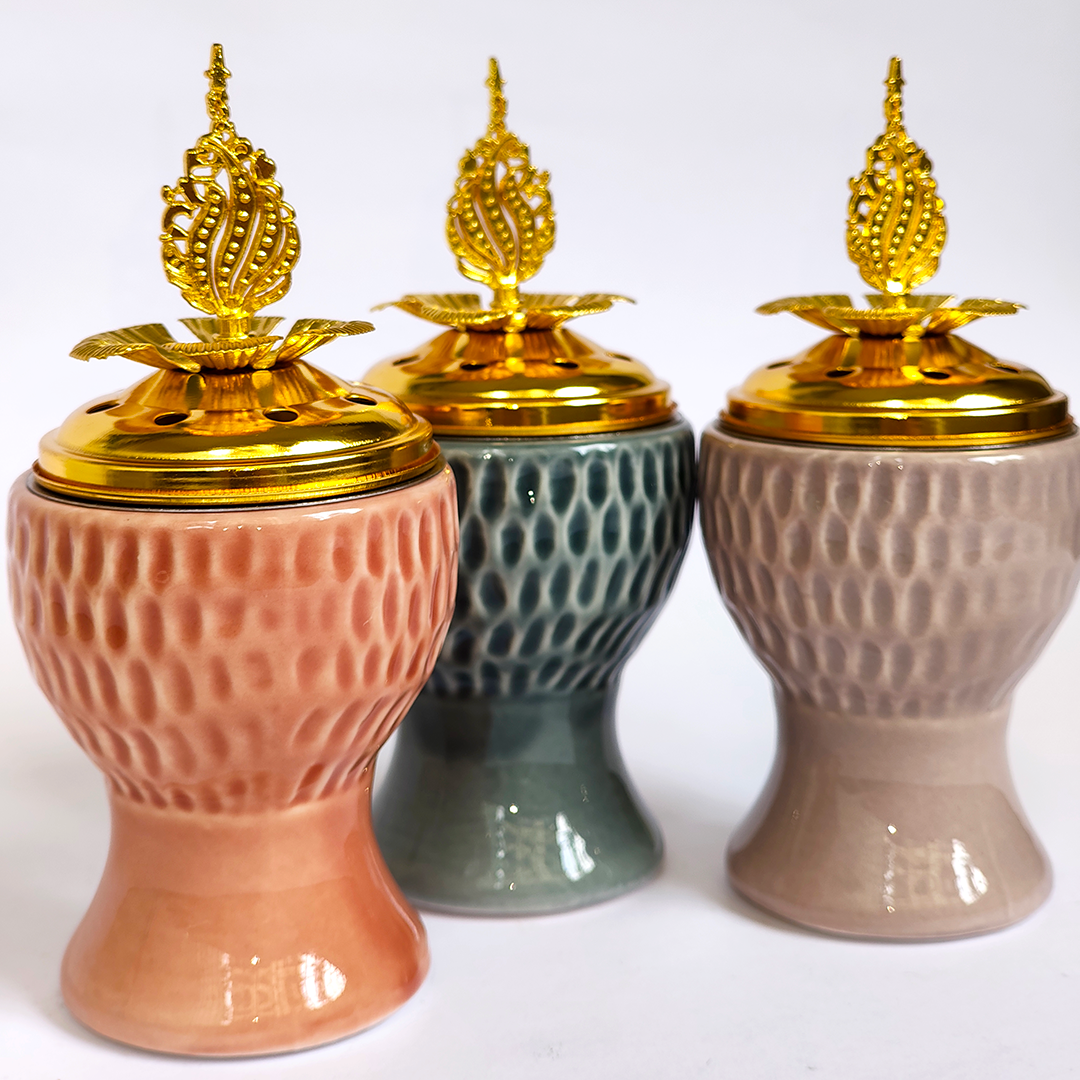 Ceramic Metal Self Design Charcoal Incense Burner