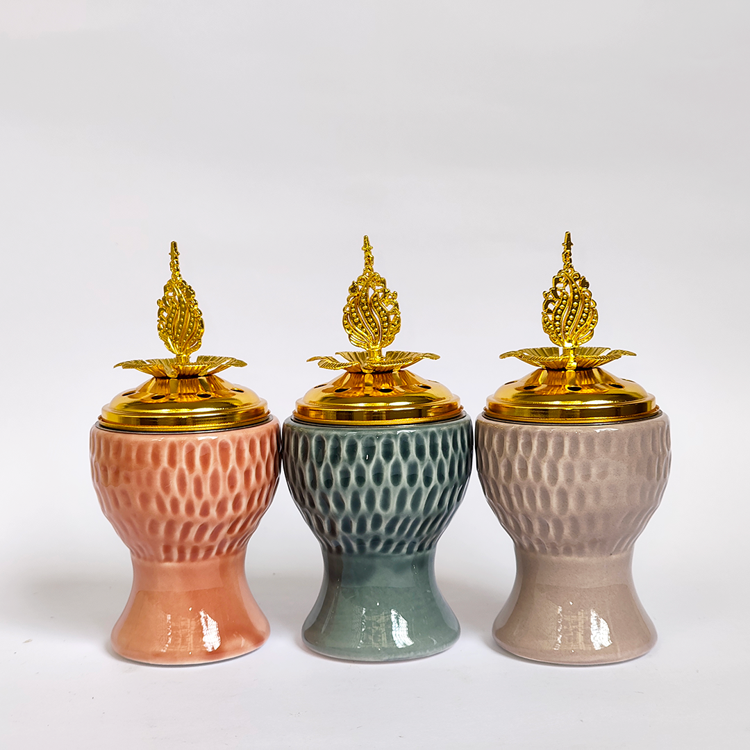 Ceramic Metal Self Design Charcoal Incense Burner